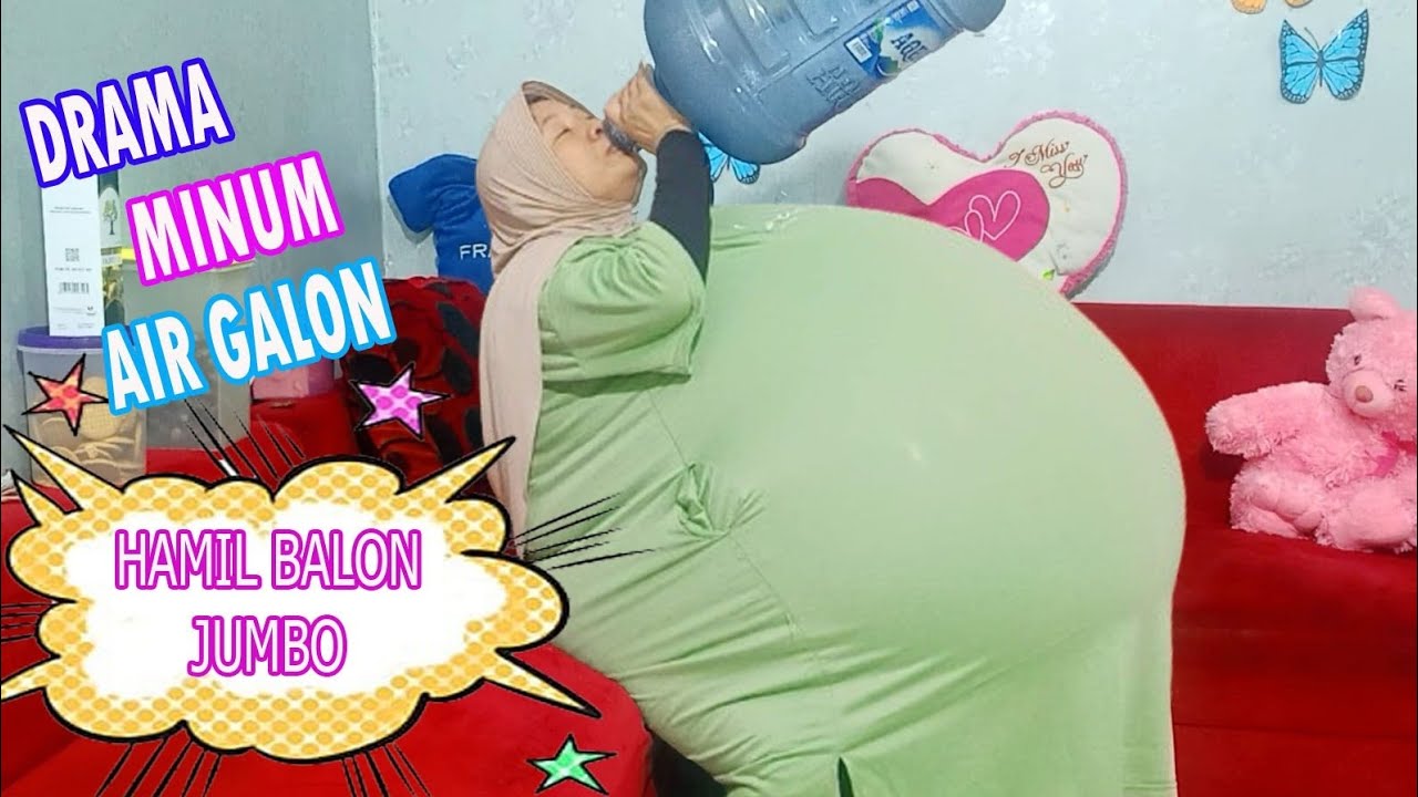 Minum air segalon perut membesar#balloon#memecahkanbalon#parodiibuhamil