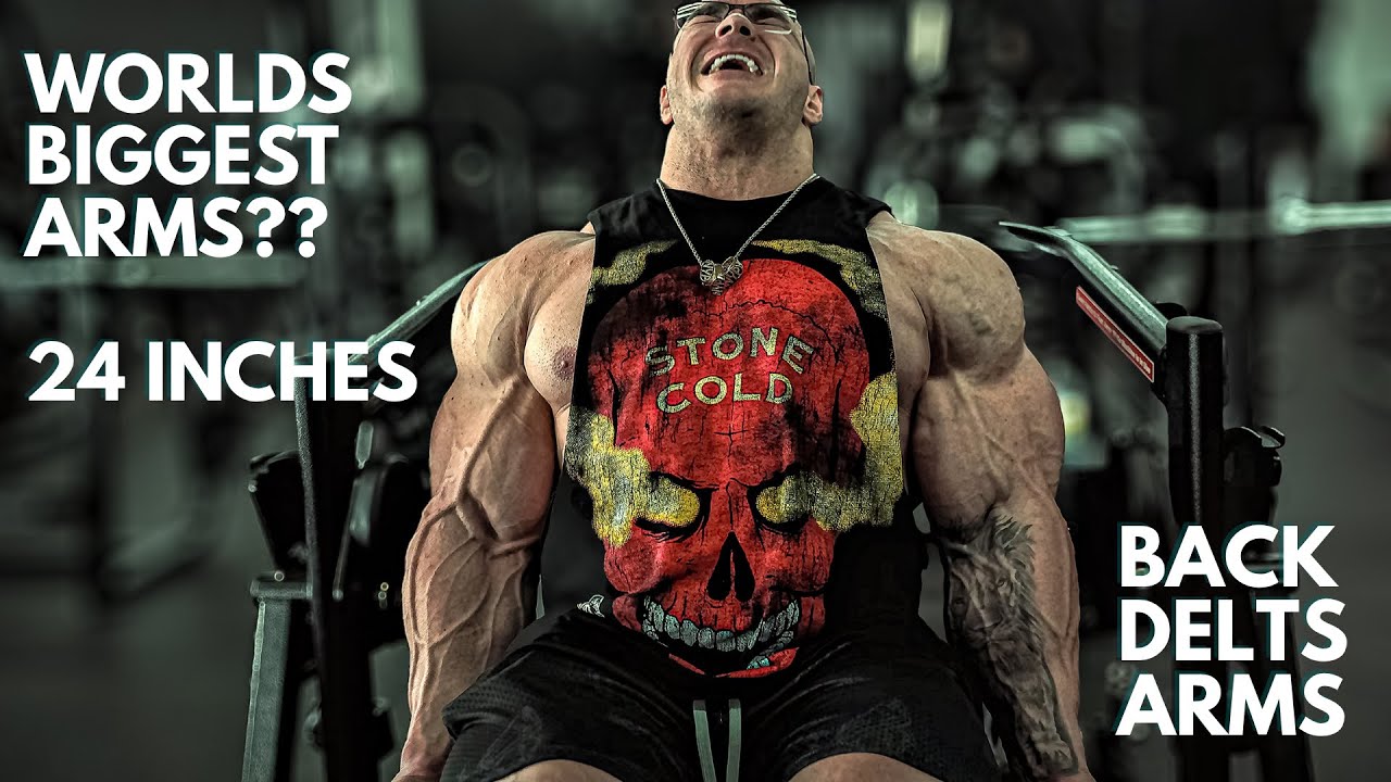 Worlds Biggest Arms?? 24 Inches | Pull Day | Back Delts Arms | 11 Weeks Out Mr Olympia | Nick Walker