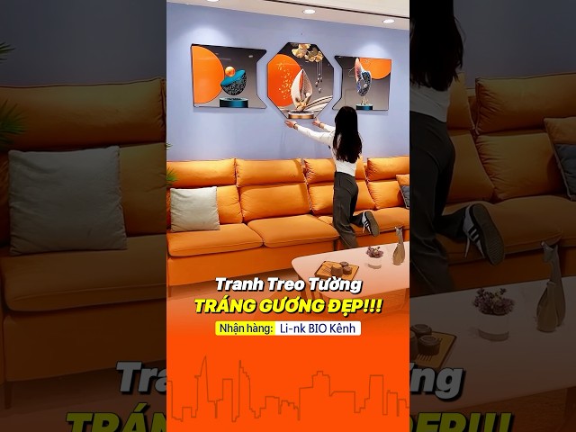 Tấm tranh treo tường phòng khách, tranh tráng gương 3d #shortvideo #youtubeshorts