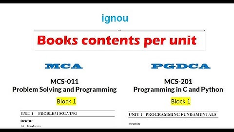 MCS 011/201 Book content - Block 1 - unit 1 | IGNOU MCA & PGDCA_NEW contents