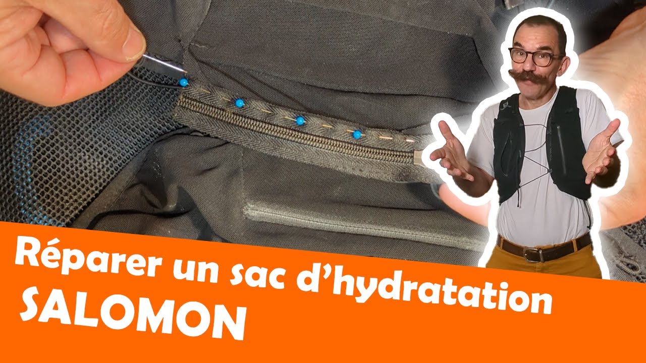 Réparer un sac d'hydratation SALOMON, changer une fermeture éclair cassée pour la première fois