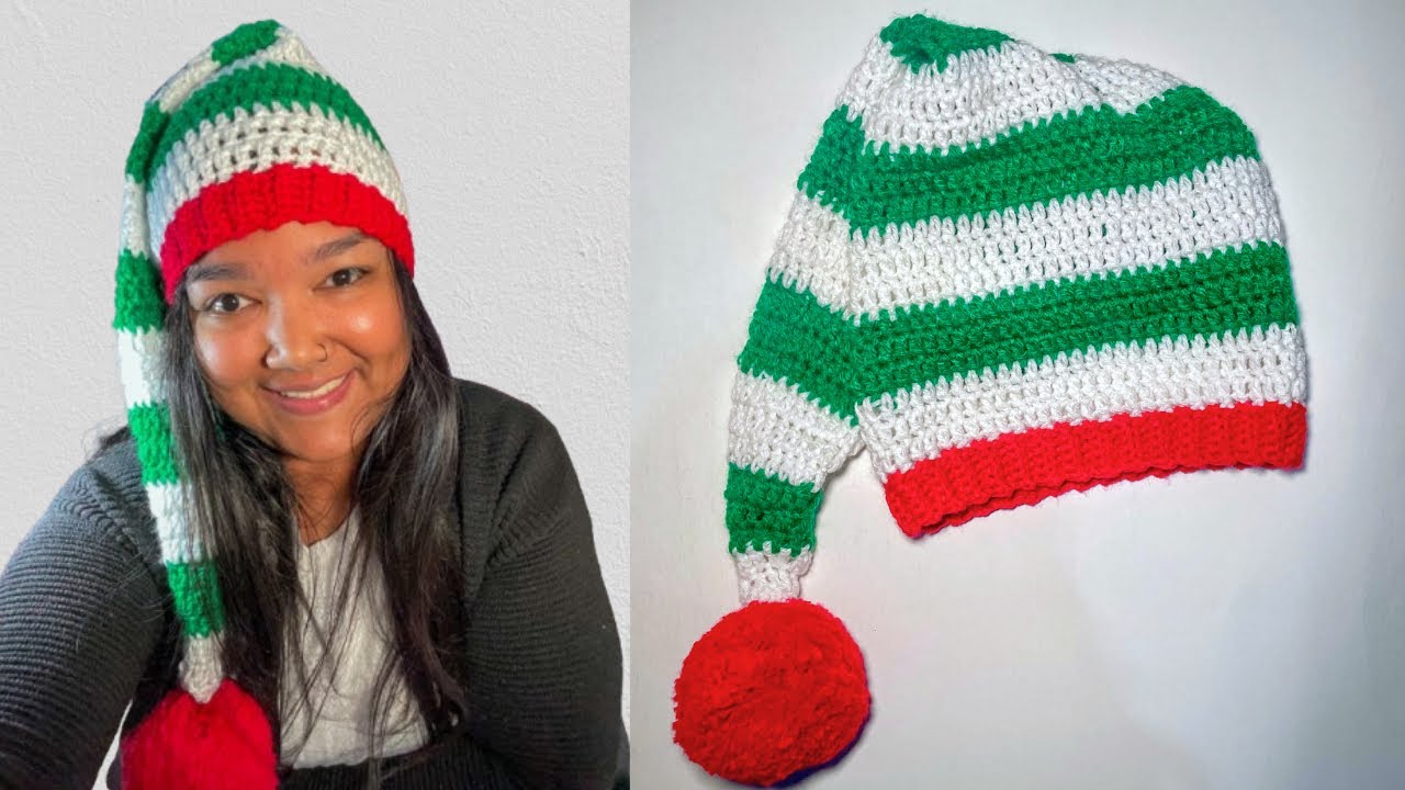 🧶Gorro de elfo o duende a CROCHET PASO A PASO- GORRO NAVIDAD🎄