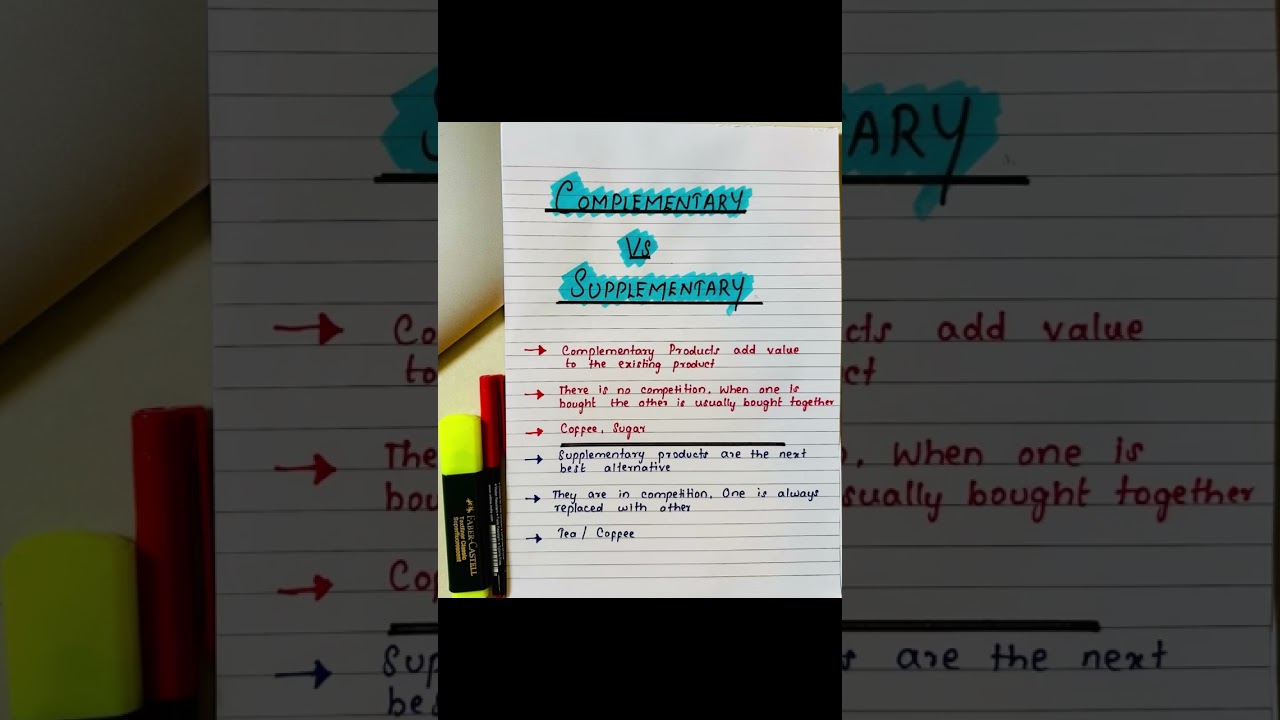 Complementary Vs Supplementary Products! 