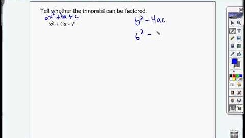 Using the Discriminant when Factoring