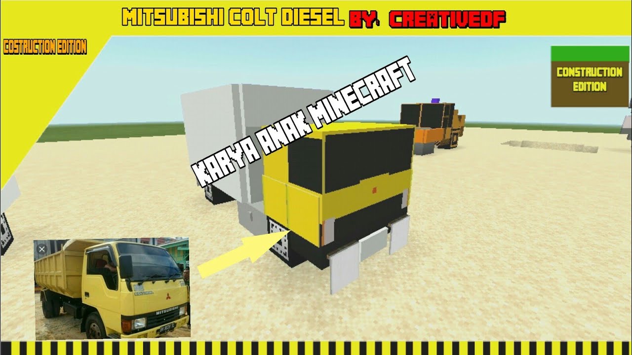 Minecraft membuat truk  box  mitsubishi colt diesel mcpe no 