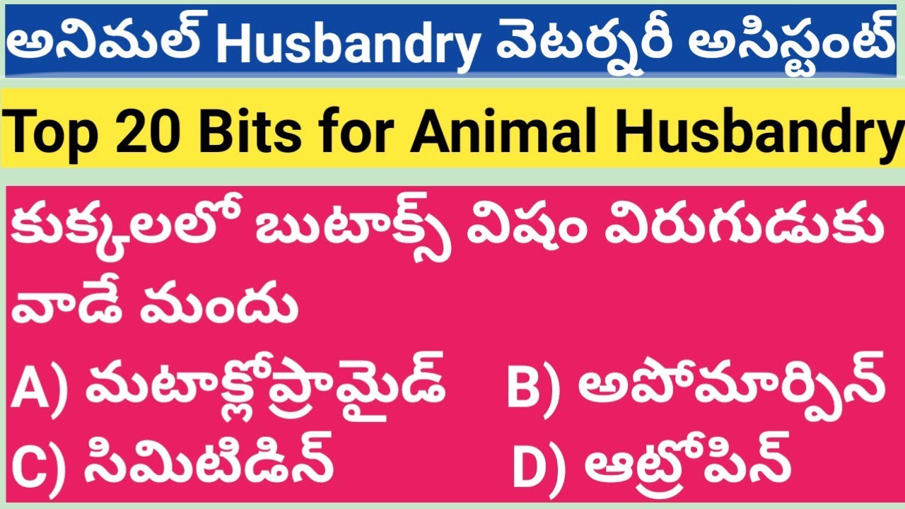Animal Husbandry bits in Telugu Veternary Assistant Model Papers in Telugu 