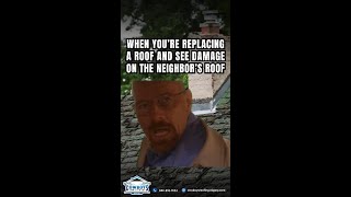 WHEN YOU'RE REPLACING A ROOF AND SEE DAMAGE ON THE NEIGHBOUR'S ROOF 🤠 #shorts