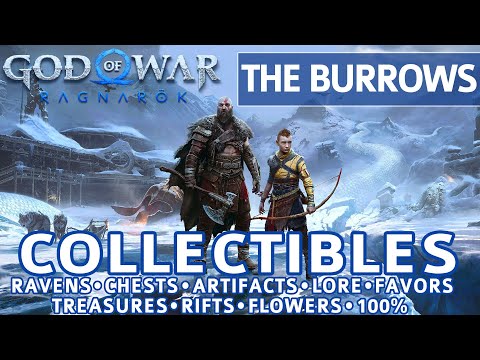 God of War Ragnarok - The Burrows All Collectible Locations (Chests, Artifacts, Ravens) - 100%