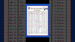 IPL 2026 Schedule / IPL2026 Upcoming Matches #ipl2026 #ipl #cricket #rcb #rr #csk #shorts #viral