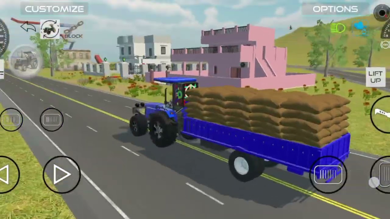 Jcb load tractor trolley uploading bori truck drive #tractor #jcb #truck #dumper 