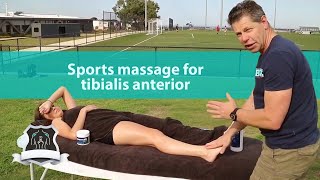 Sports massage for the tibialis anterior