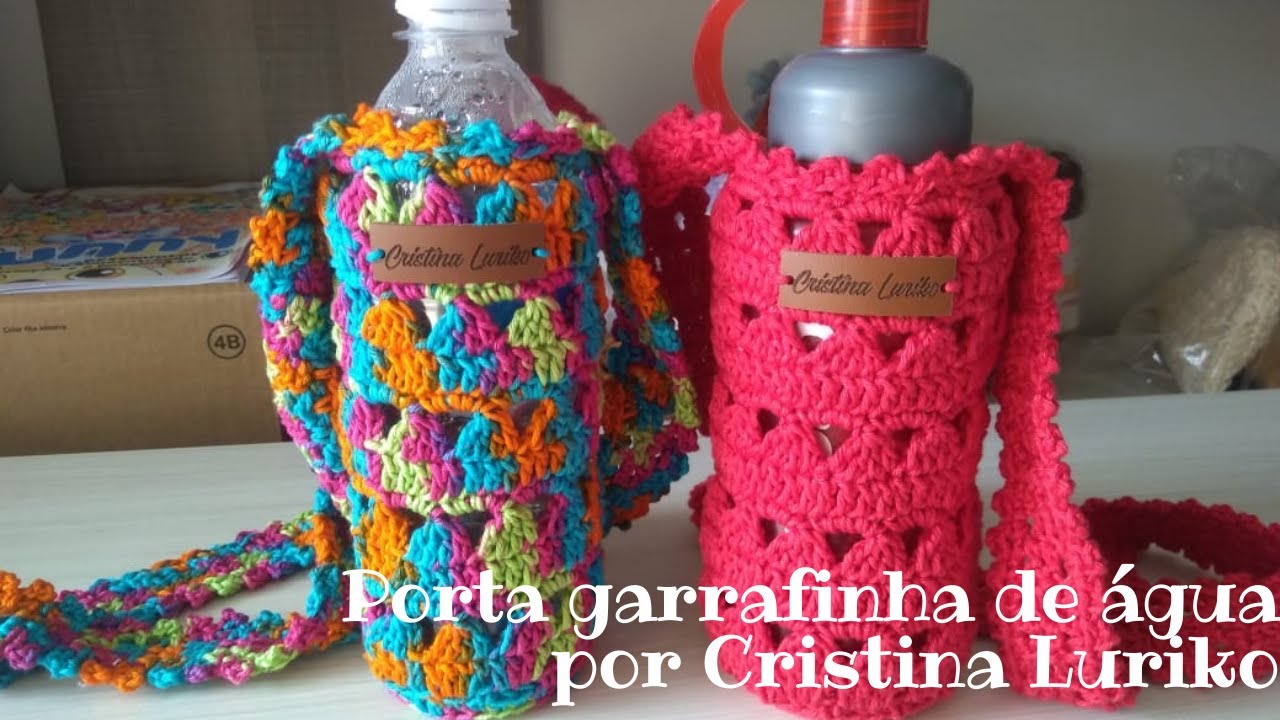 Porta Garrafinha de água de crochê