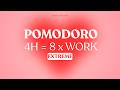 Pomodoro Technique 8 x 25 min - Study Timer 4 hours (Silent) 5 min rest