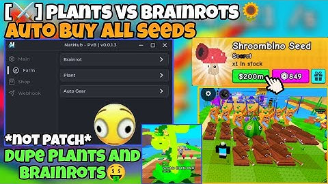 [⚔️] Dupe Script Plants vs Brainrots🌻*UNPATCHED* Keyless, Pastebin Link, Auto Farm Brainrots