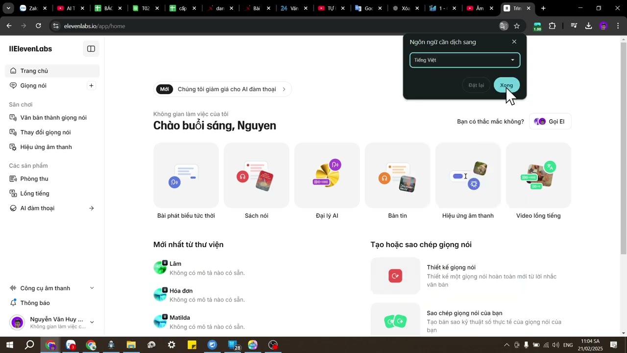 Cách lọc giọng nói tiếng việt trên elevanlab