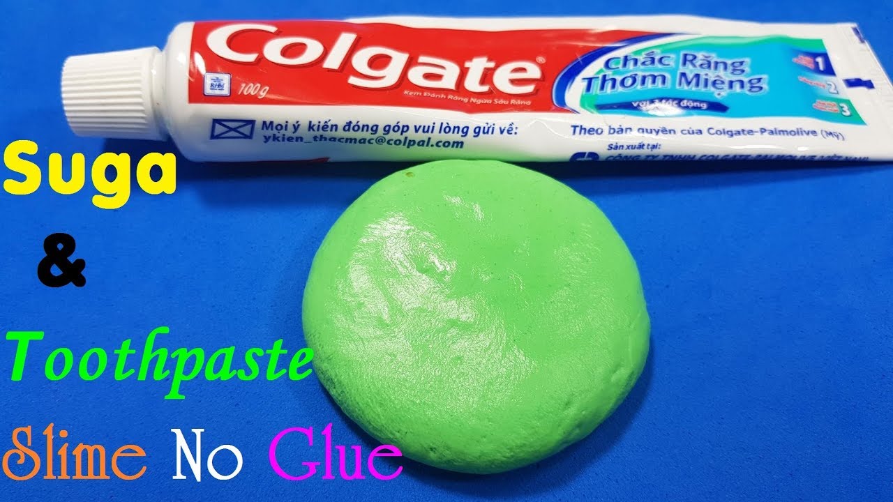 Colgate Toothpaste Slime With Sugar No Glue No Borax 2 Ingredients Slime