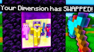 Minecraft Manhunt, But The Dimension SWAPS...