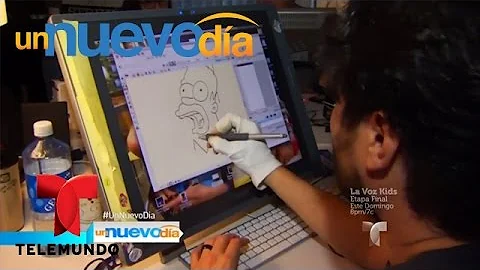 Edwin Aguilar el caticaturista salvadoreo detrs de Los Simpsons | Un Nuevo Da | Telemundo