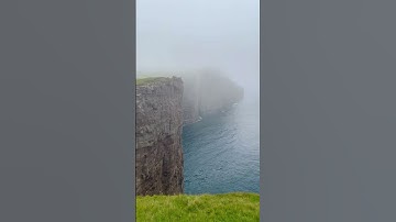 Landscape of Trælanípa in Vagar, Faroe Islands