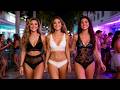Walking Miami At Night City Lights Night Atmosphere Real Street Life 4K