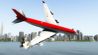 Boeing 747 Crash Into Water Without Direction From Airport | X-Plane 11