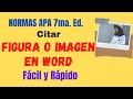 NORMAS APA: CITAR FIGURA O IMAGEN EN WORD, SÉPTIMA EDICIÓN (7ma.) PASO A PASO