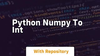 python numpy to int