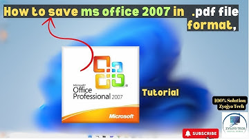 How to enable save as PDF in Microsoft Office 2007 ?