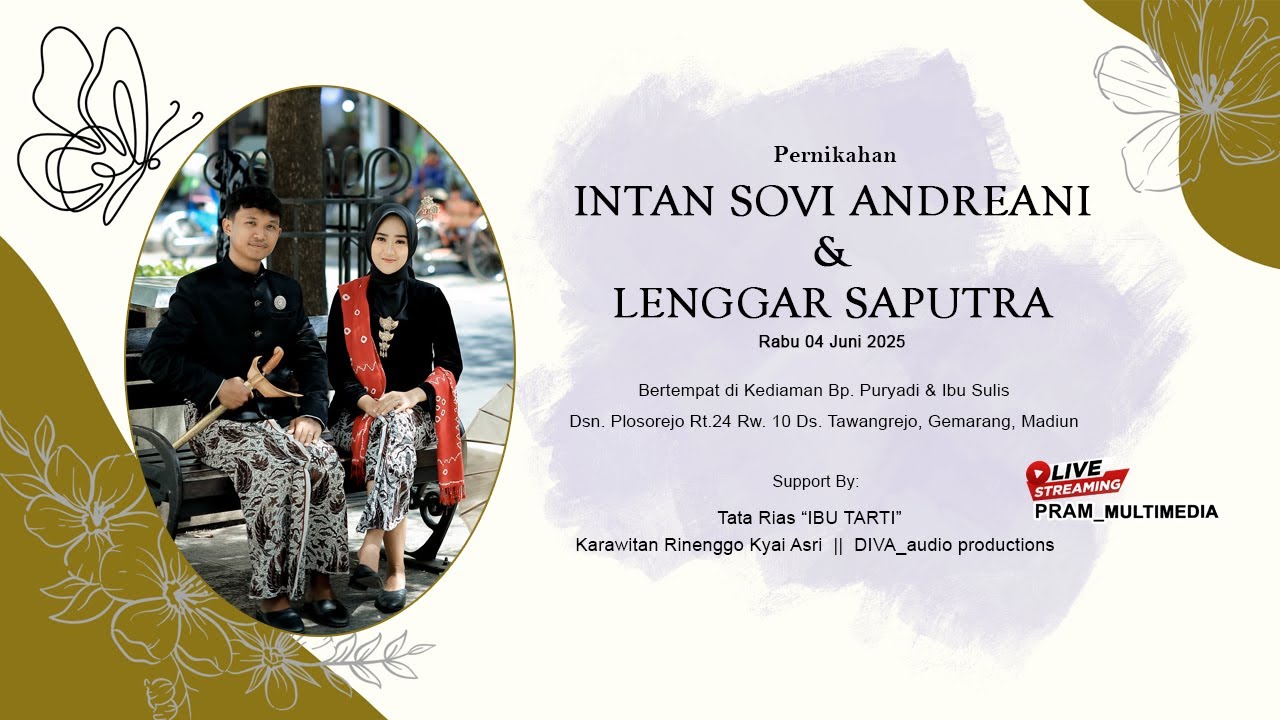 LIVE Wedding INTAN & LENGGAR - Karawitan Rinenggo Kyai Asri || Bp Puryadi-Plosorejo || MUA Ibu TARTI