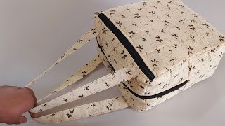 सिंगल एक कट लगाओ और बैग तैयार || Handbag cutting and stitching/ bag bnane ka tarika/ bag making/ bag