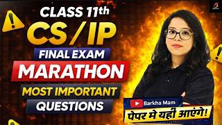 🚨Class 11 CS/IP Final Exam LIVE Marathon | Most Important Questions | Barkha Mam