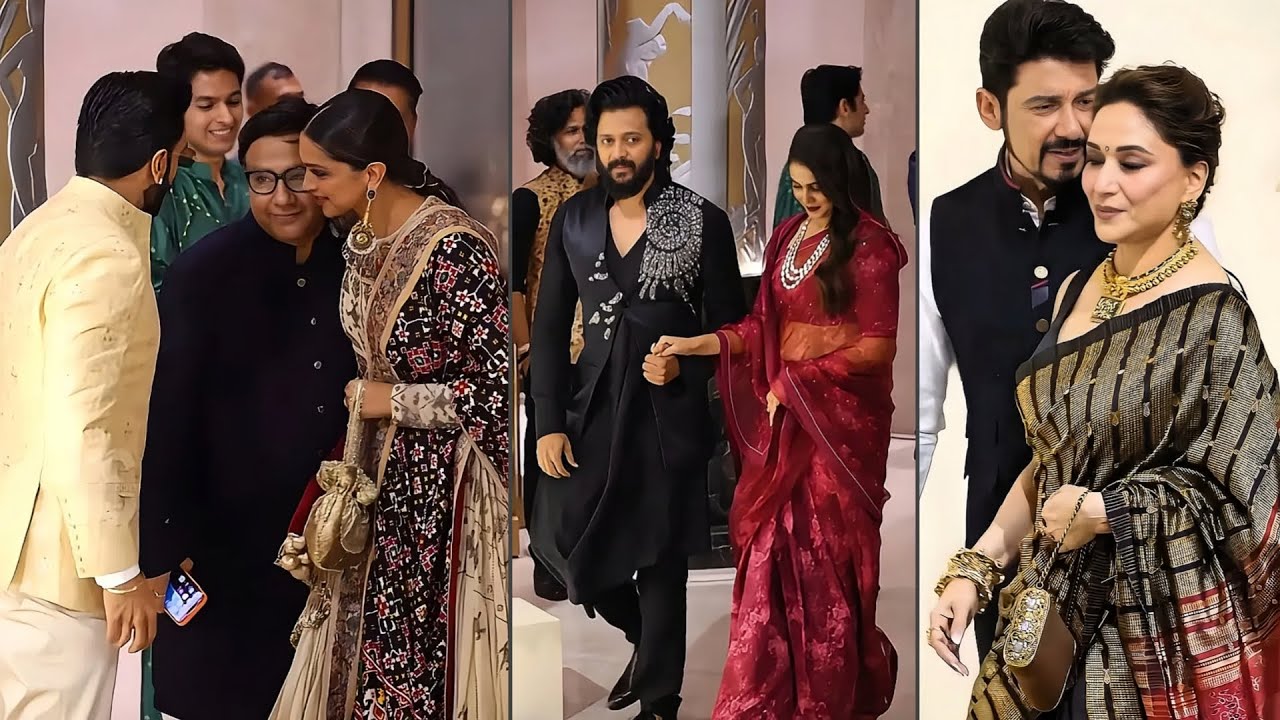 Ranveer Deepika,Ritesh Genelia, Madhuri Dixit Nene Bollywood Power Couple At Ambani Swadesh Event