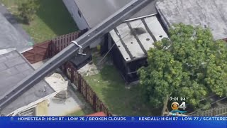 Large Crane Collapses On Homes In Lauderhill