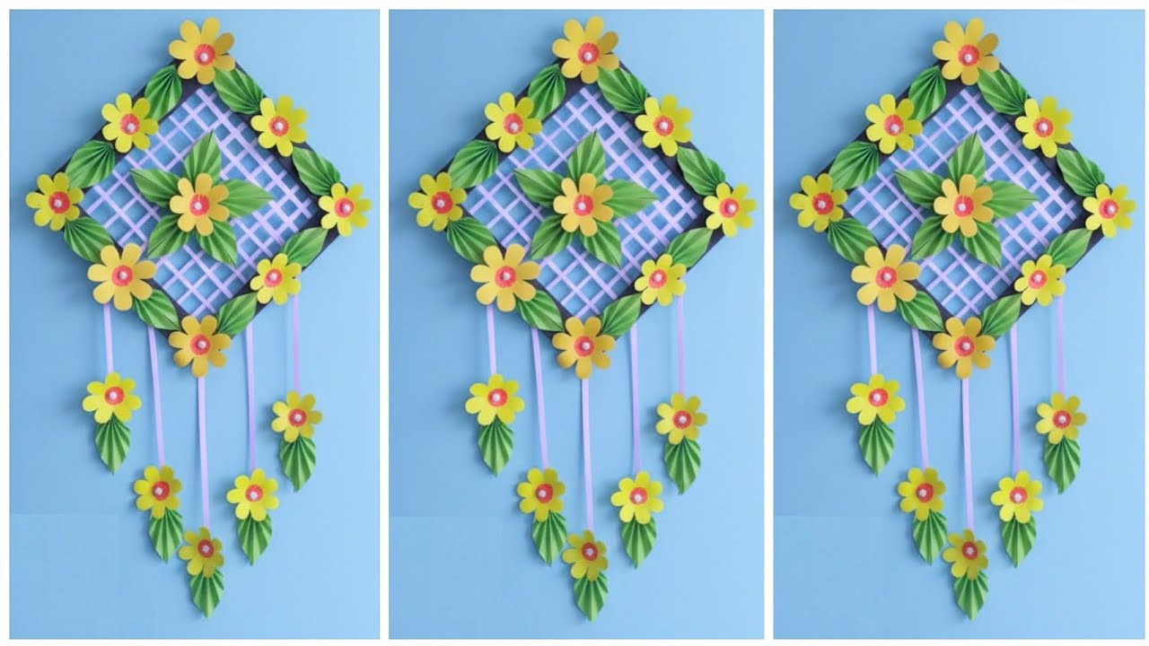 Easy and Quick Paper Wall Hanging Ideas / A4 sheet Wall decor ...