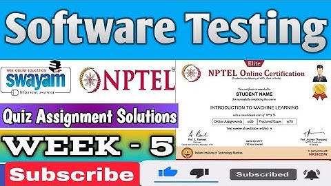 Software testing NPTEL Assignment 5 week 5 Answers 2024