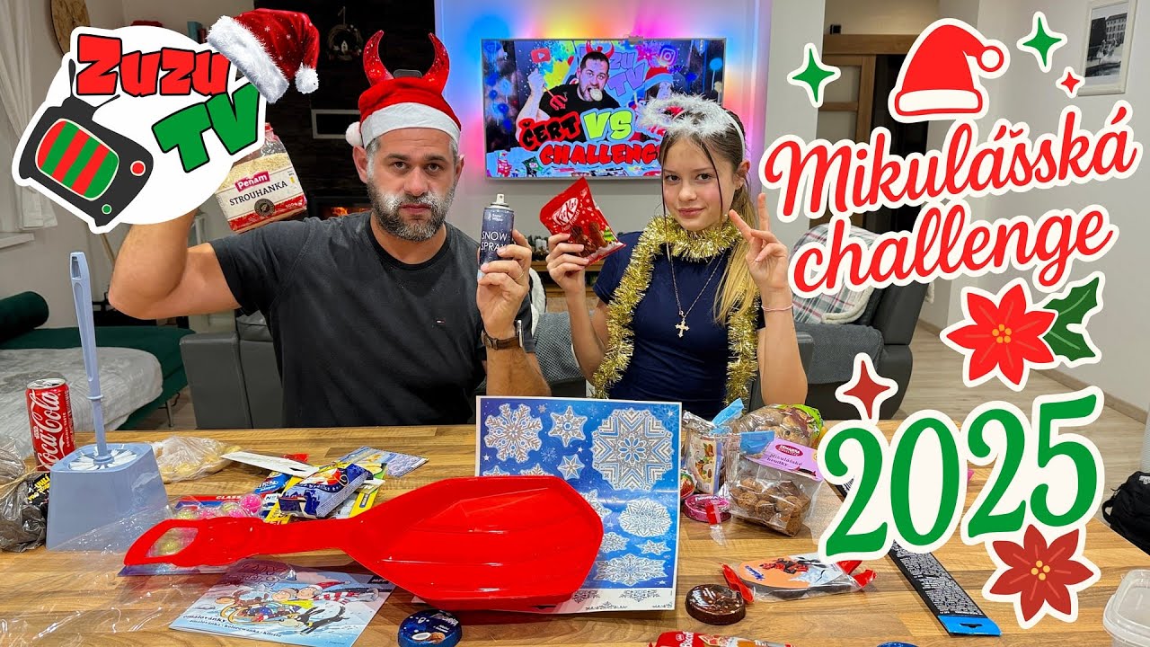🎅😈👼 MIKULÁŠSKÁ CHALLENGE | Táta vs Zuzka 🎁 Kdo dostane nadílku od čerta?