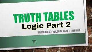 Logic Part 2 | Constructing a Truth Table | Mathematics in the Modern World