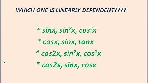which is  set of linearly dependent functions??/ engg maths/ trb polytechnic 2019