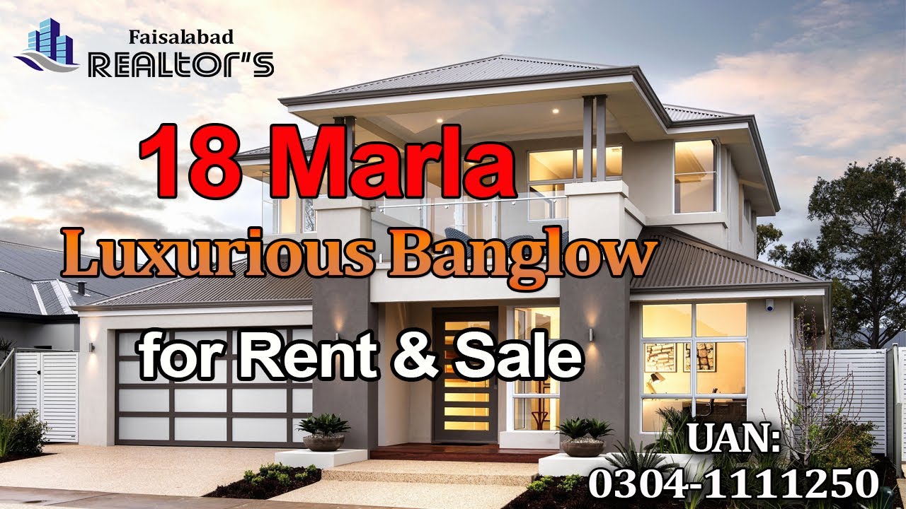 20 Marla Luxurious Banglow for Rent and Sale at Amir town Canal Road