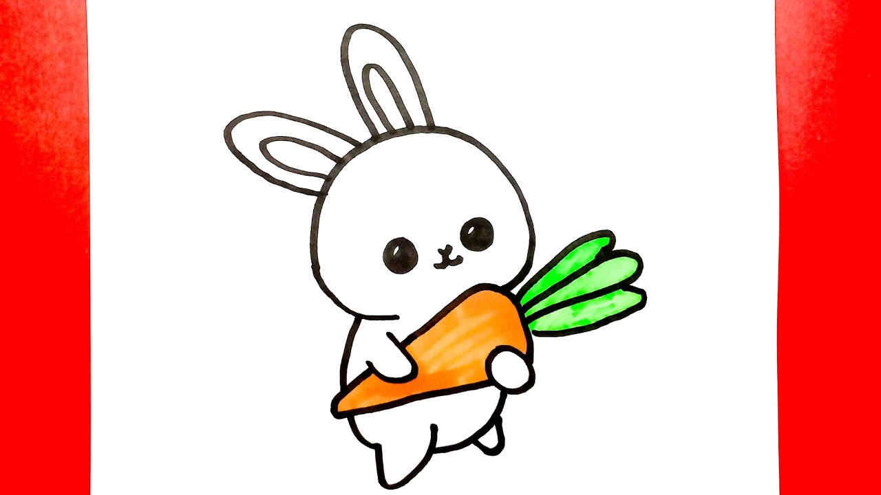 Cute Bunny Drawing Step By Step, Easy Rabbit Drawing