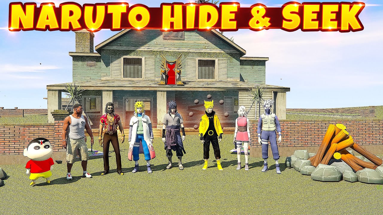 Shinchan Playing Hide & Seek With NARUTO MINATO SASUKE in GTA 5 in Telugu