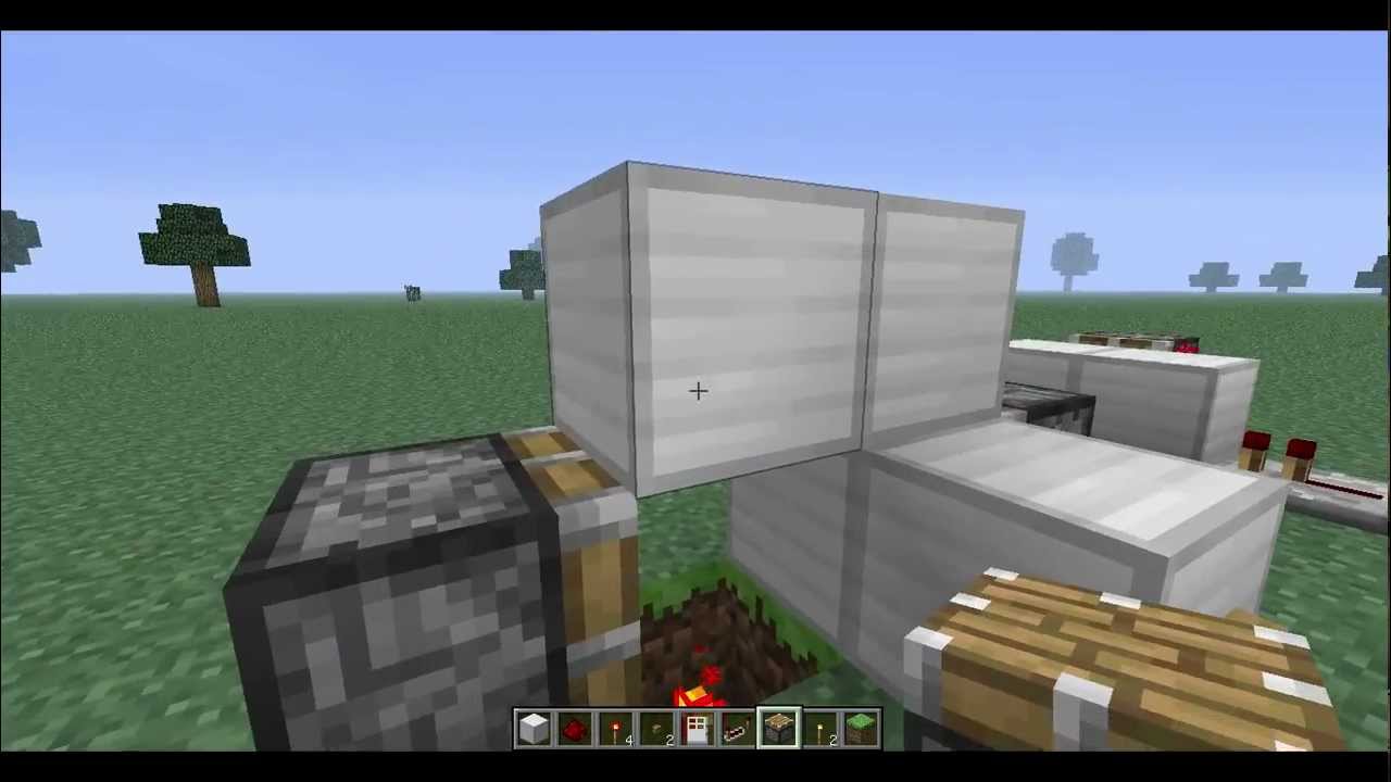 Minecraft tuto redstone faire d'une plaque de pression et d'un bouton