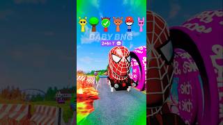 Spiderman &amp; Gummy Bear &amp; Crazy Frog &amp; MrBeast  &amp; VS Bollord Barbie in BeamNG.drive #shorts #mrbeast