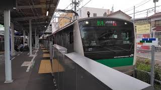 埼京線E233系7000番台ハエ125編成特急新宿行&相鉄8000系8711編成快速横浜行　西谷駅