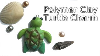 DIY Polymer clay sea turtle charm