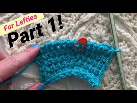 Part 1: Increasing in Tunisian Crochet, Internal, Horizontal Bar, for left-handers