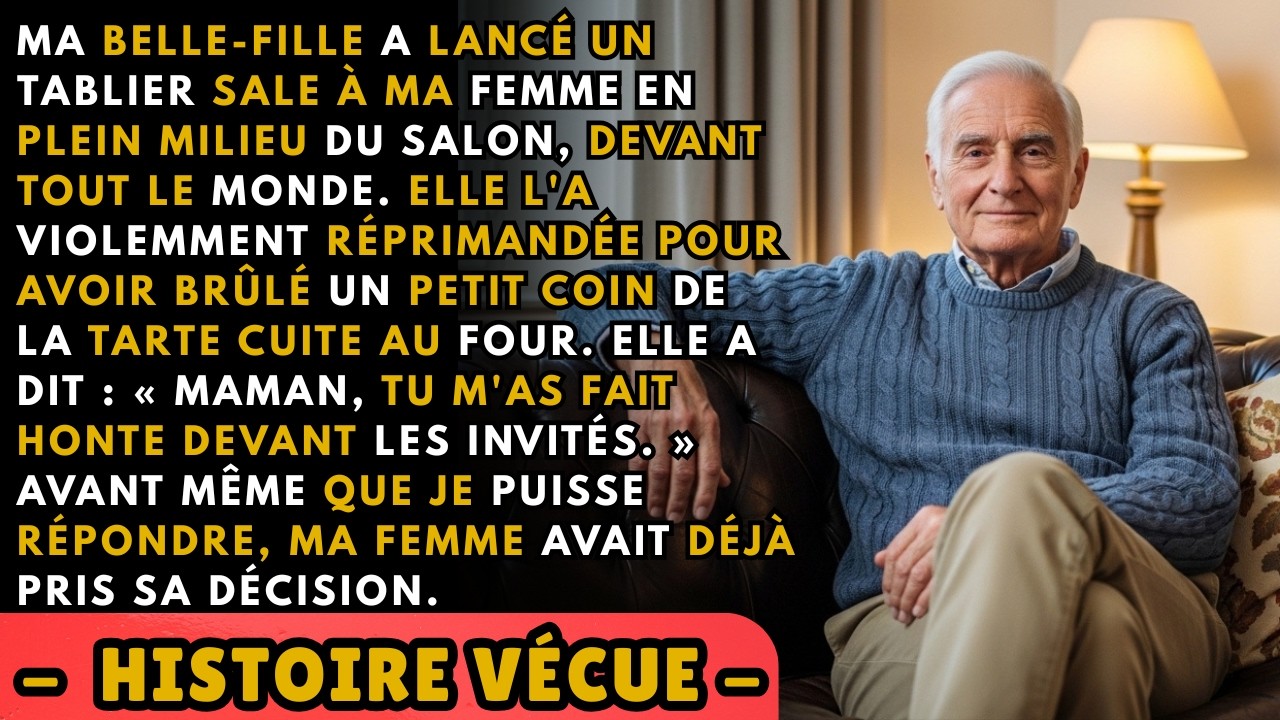 « Maman, tu m’as fait honte devant tout le monde ! » Cette phrase, lancée par ma belle-fille dans mon propre salon, a figé la pièce entière. Un simple coin de tarte légèrement brûlé venait de...