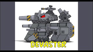 How To Draw Cartoon Tank The DEVASTER | HomeAnimations - Cartoons About Tanks
