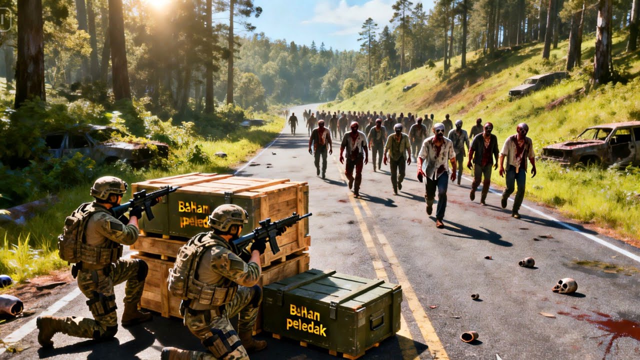 Open War! Zombie Attack at Checkpoint - ArmA 3 zombies