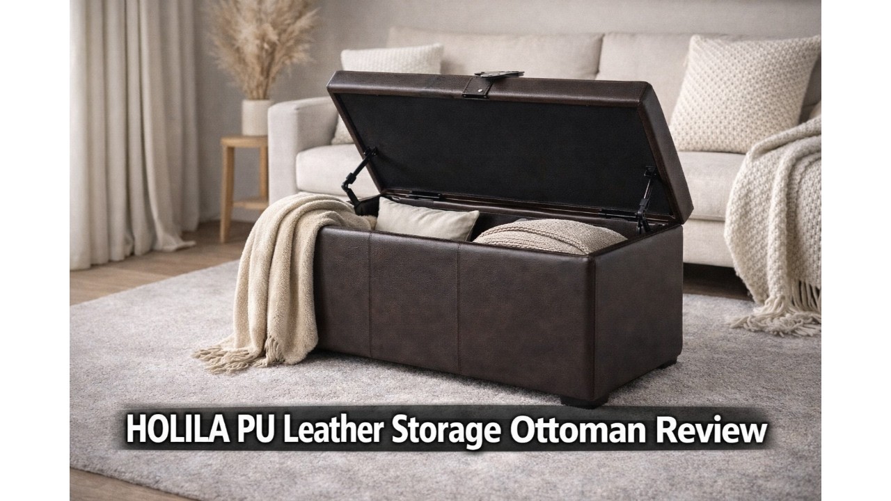 🛋️ HOLILA PU Leather Storage Ottoman Review 🧺